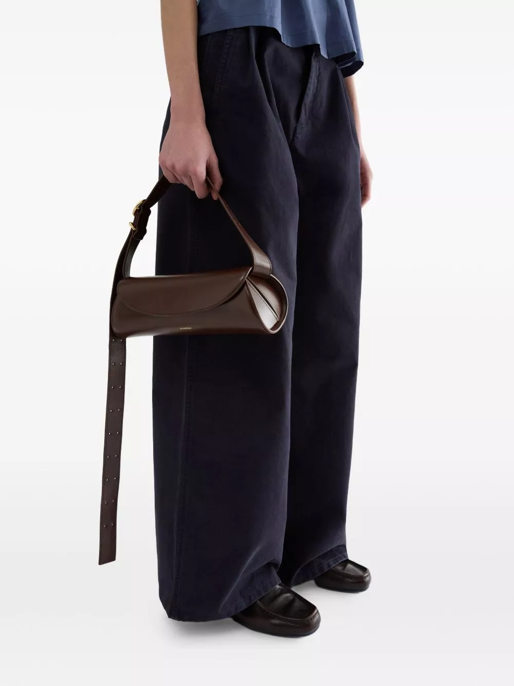 Jil Sander Borsa a spalla Cannolo in pelle piccola, view 2