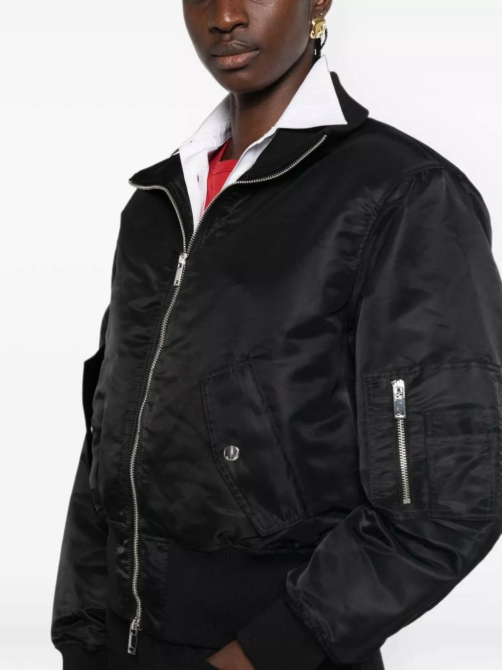 The frankie shop Giacca bomber cropped in nylon Storm, view 2