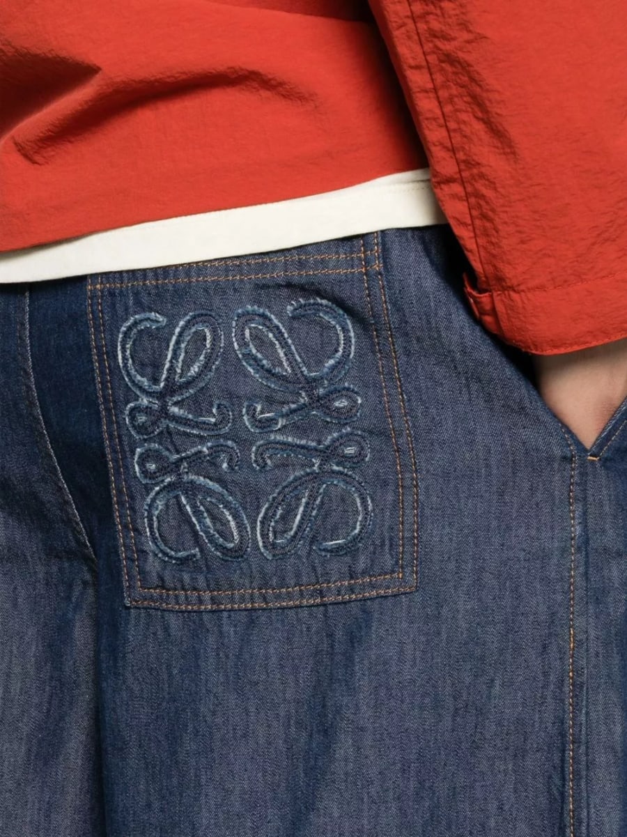 Loewe Shorts in denim Anagram, view 2