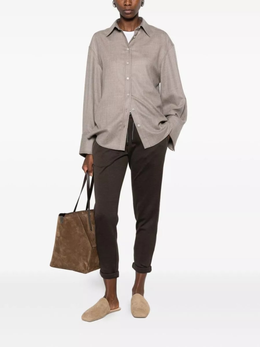 Brunello Cucinelli Pantaloni in cotone e seta, view 3