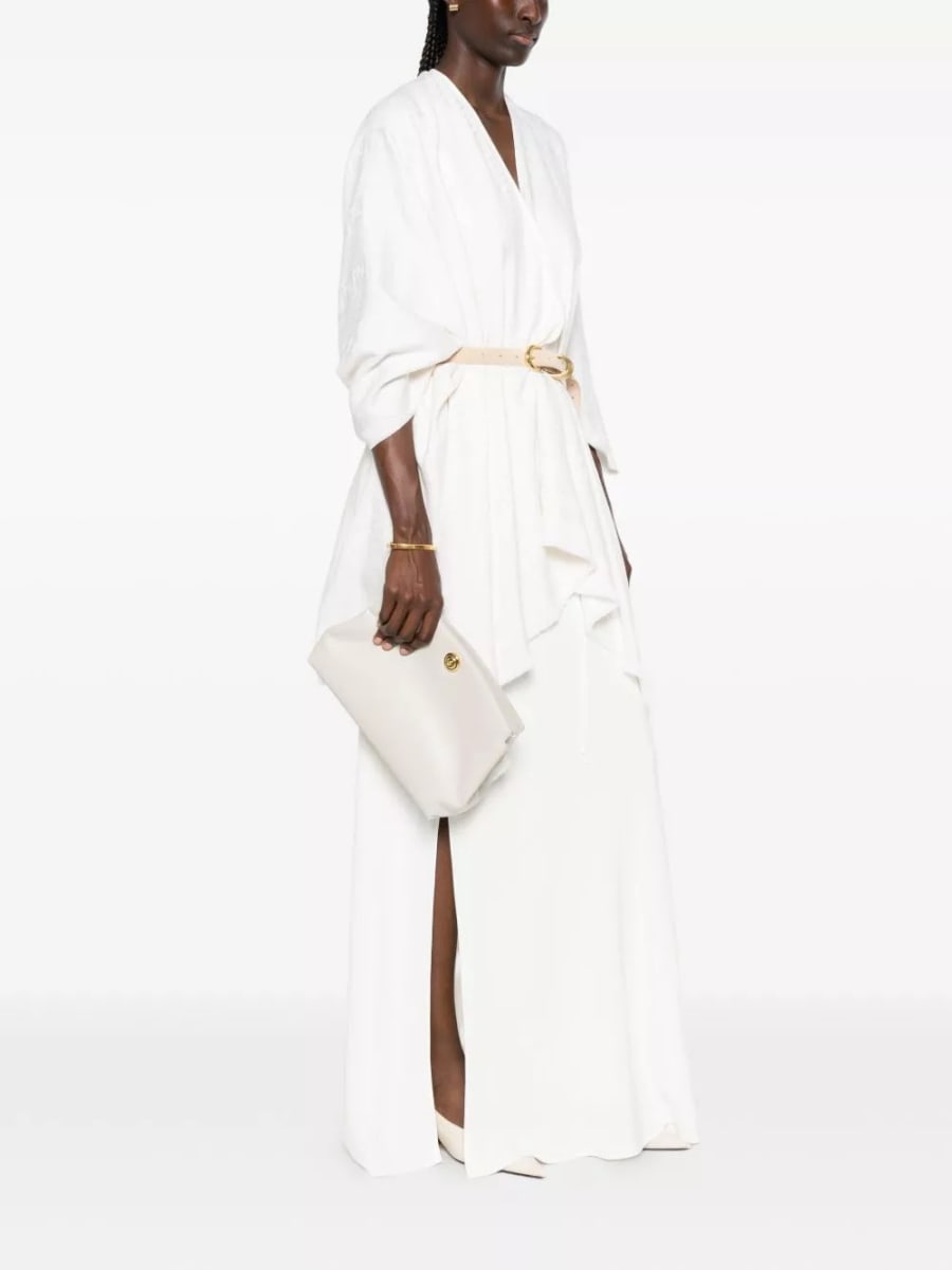 Fendi Poncho in lana e seta FF, view 4