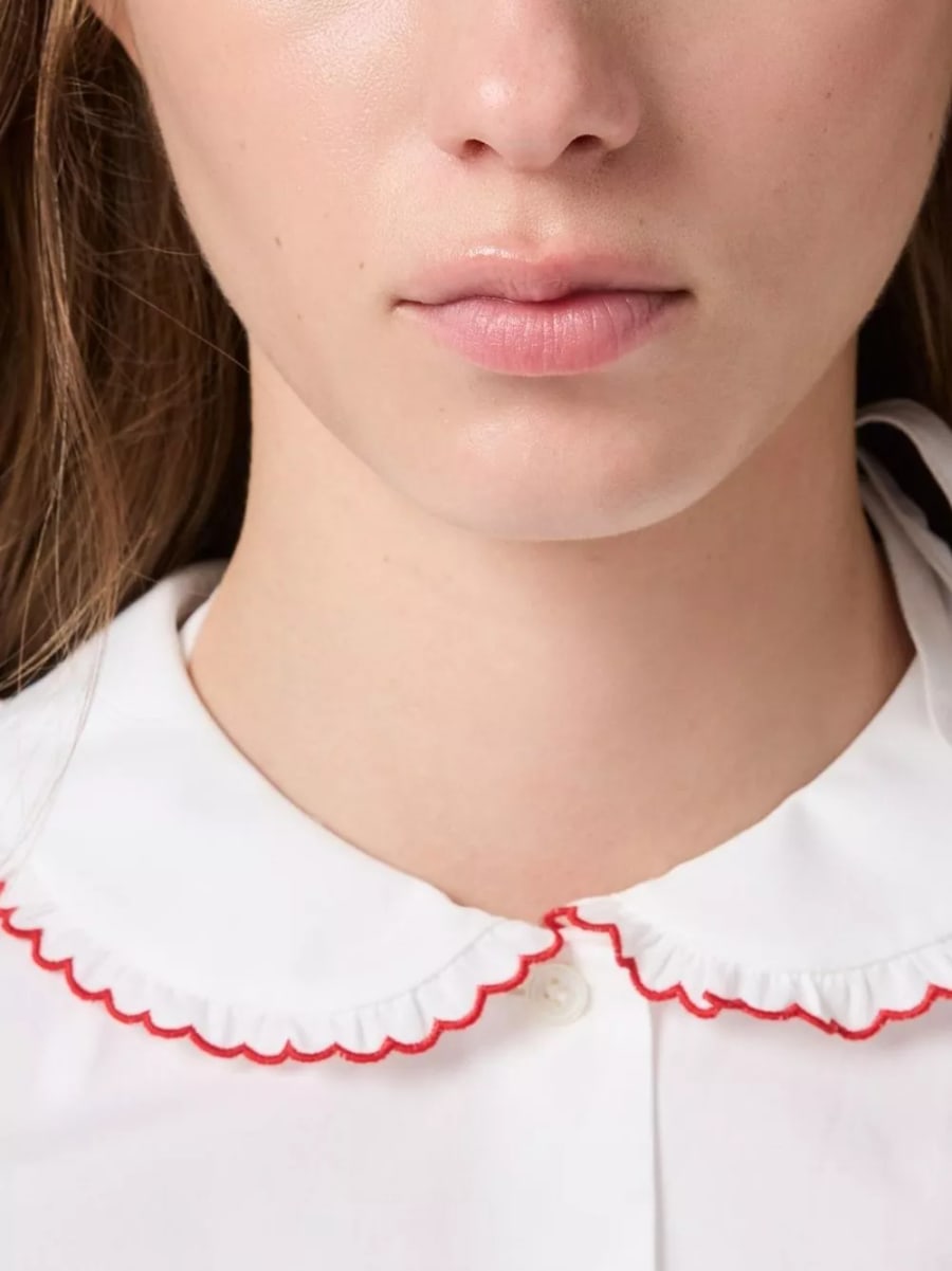 Miu Miu Camicia in cotone ricamata, view 3
