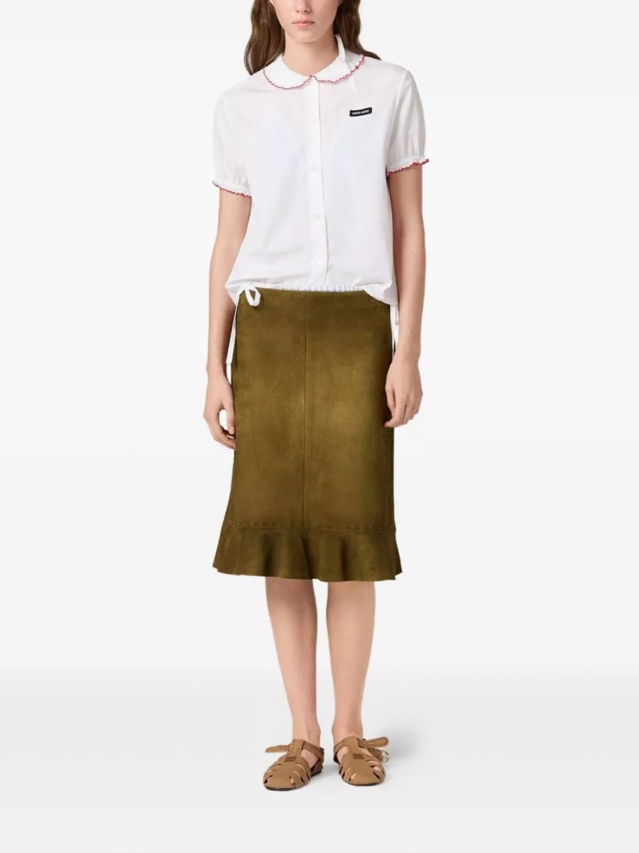 Miu Miu Camicia in cotone ricamata, view 4