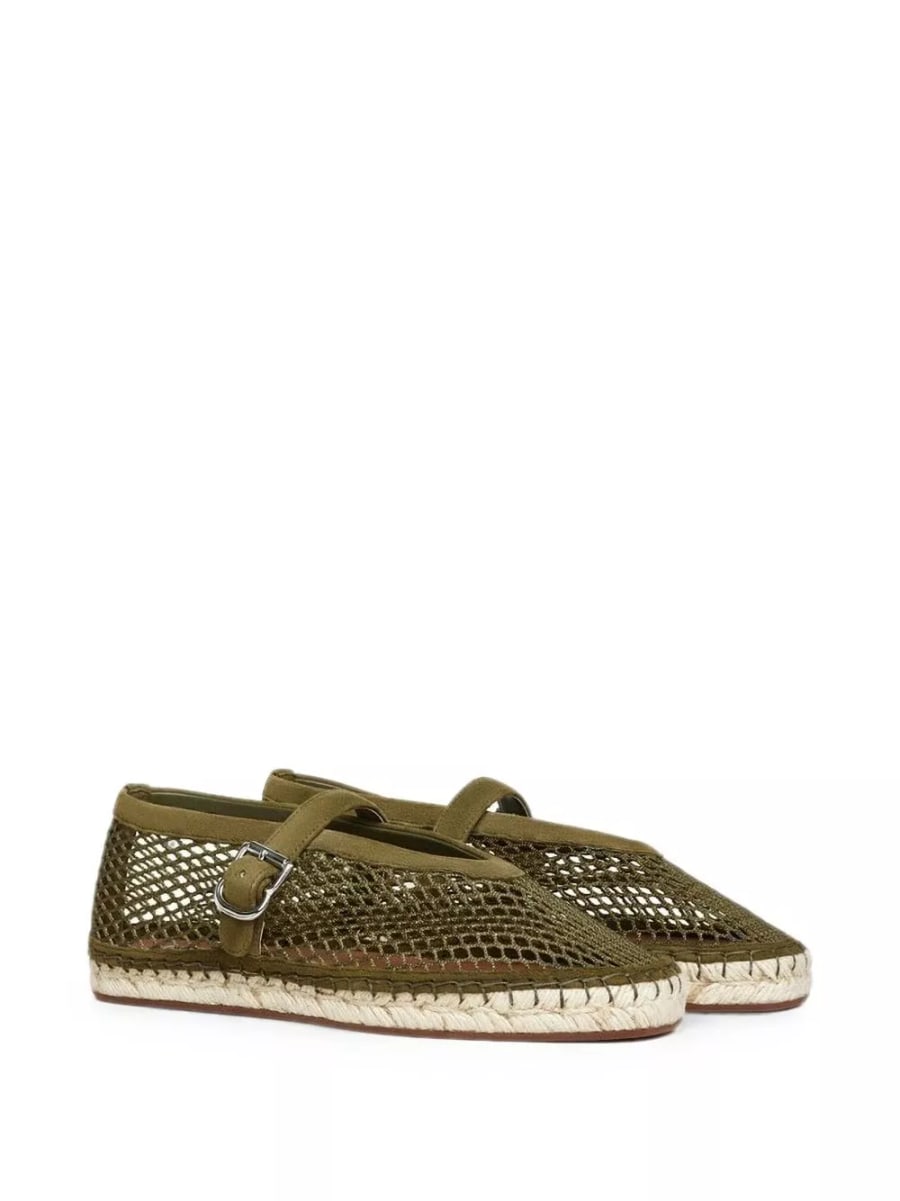 Alaïa Espadrillas in rete e pelle scamosciata, view 3