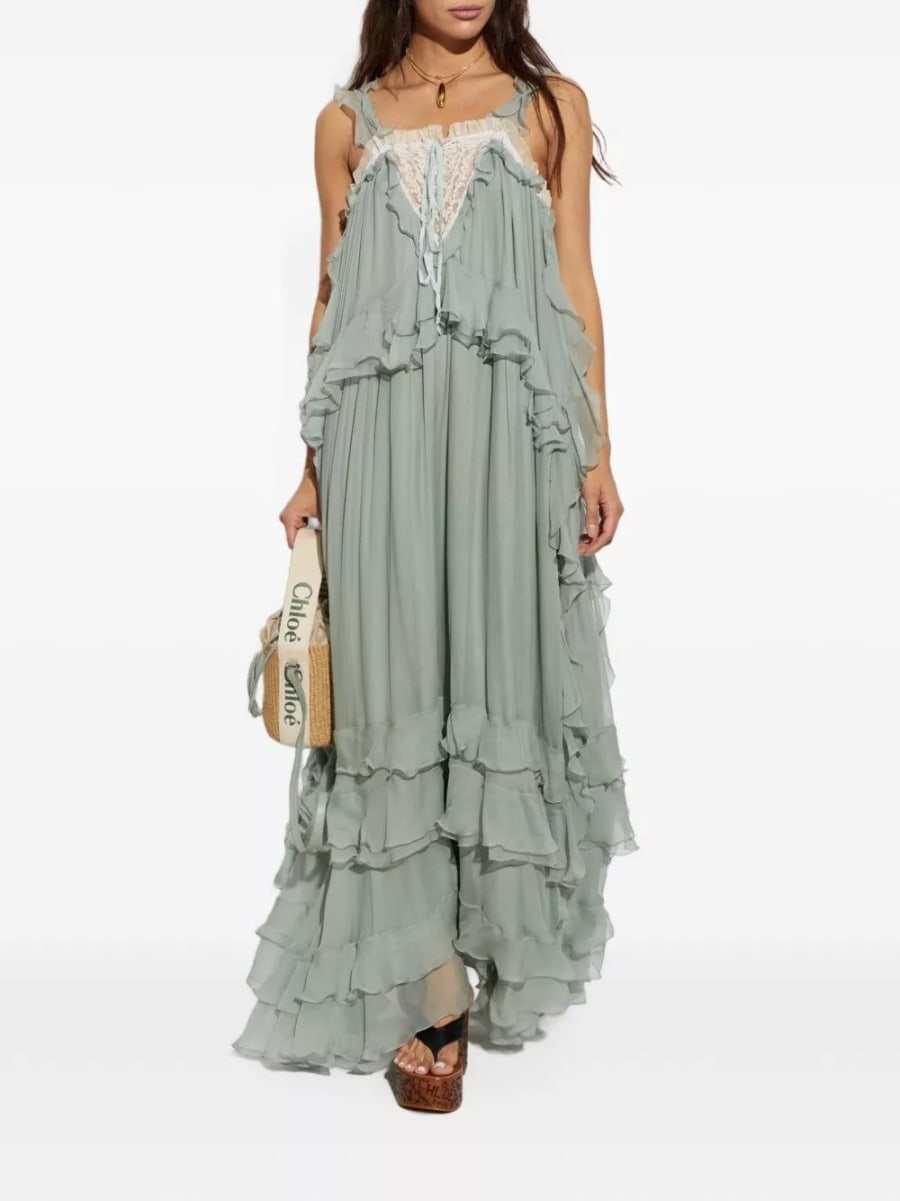 Chloé Abito maxi in seta, view 4