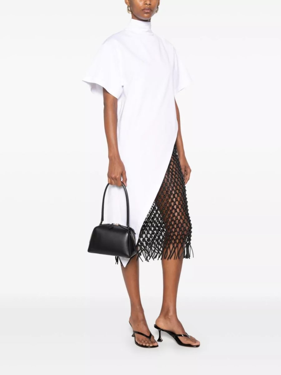 Alaïa Top asimmetrico in cotone, view 3