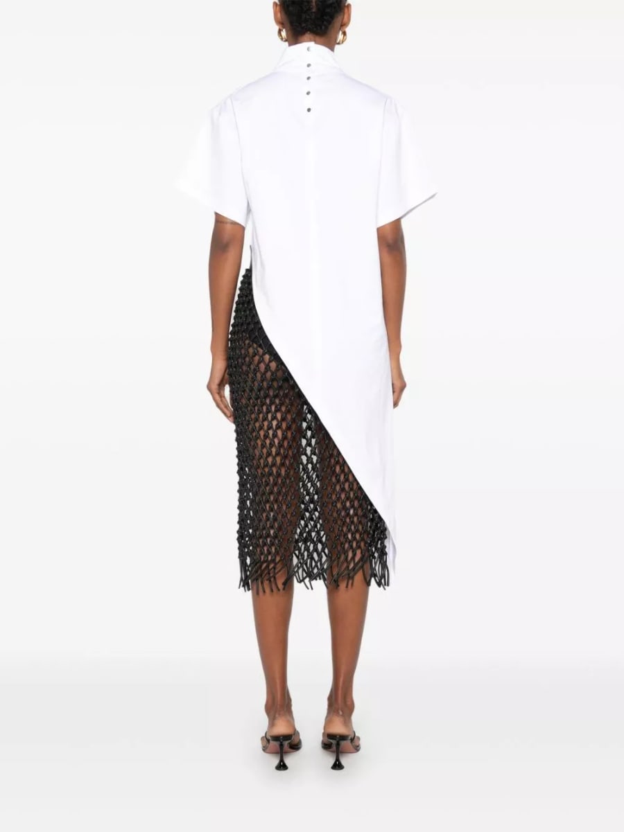 Alaïa Top asimmetrico in cotone, view 4