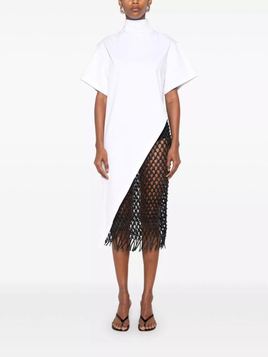 Alaïa Top asimmetrico in cotone, view 5