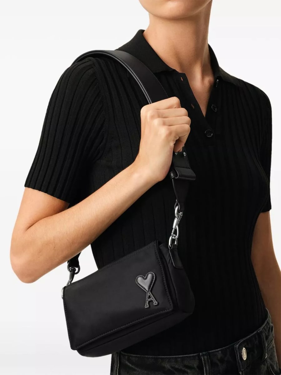 AMI Paris Borsa a spalla in nylon Marcel, view 6