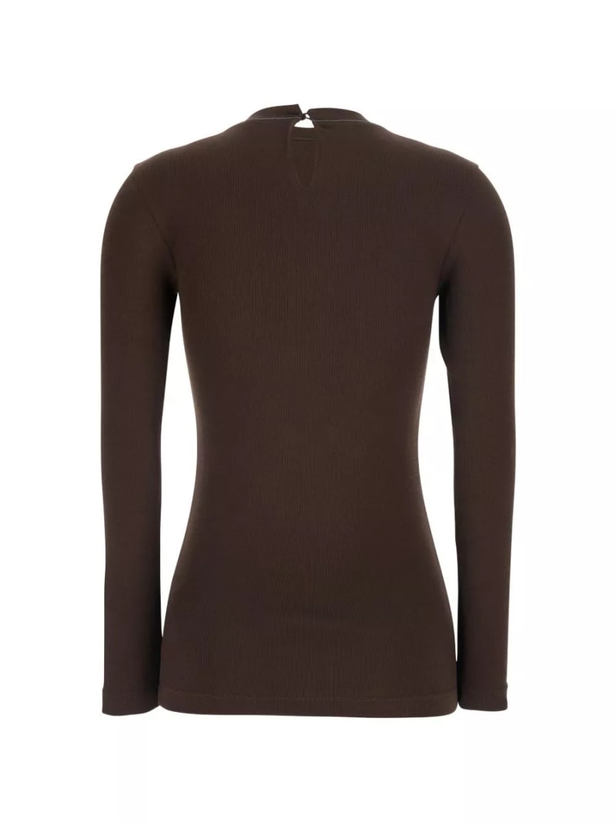 Brunello Cucinelli Maglione in cotone a girocollo, view 2