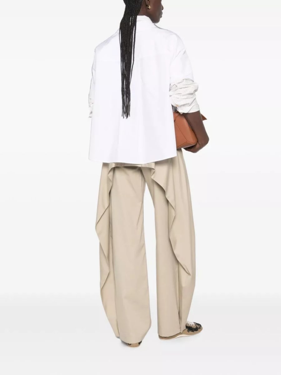 Loewe Pantaloni larghi in cotone e seta, view 3