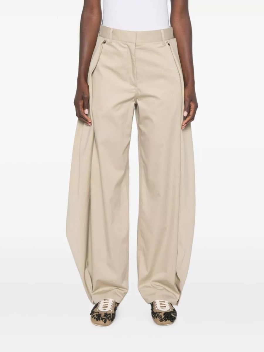 Loewe Pantaloni larghi in cotone e seta, view 4