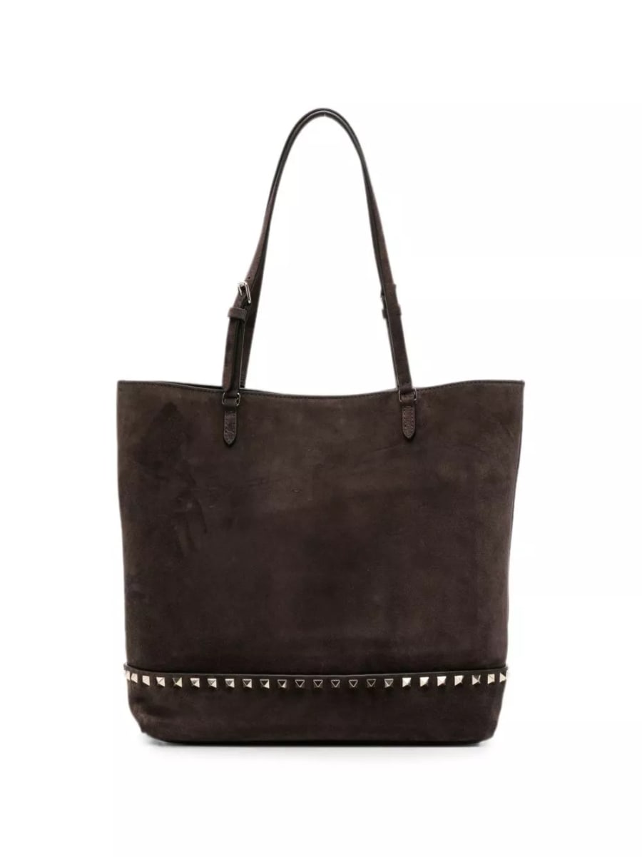 Valentino Garavani Borsa tote in pelle media Rockstud