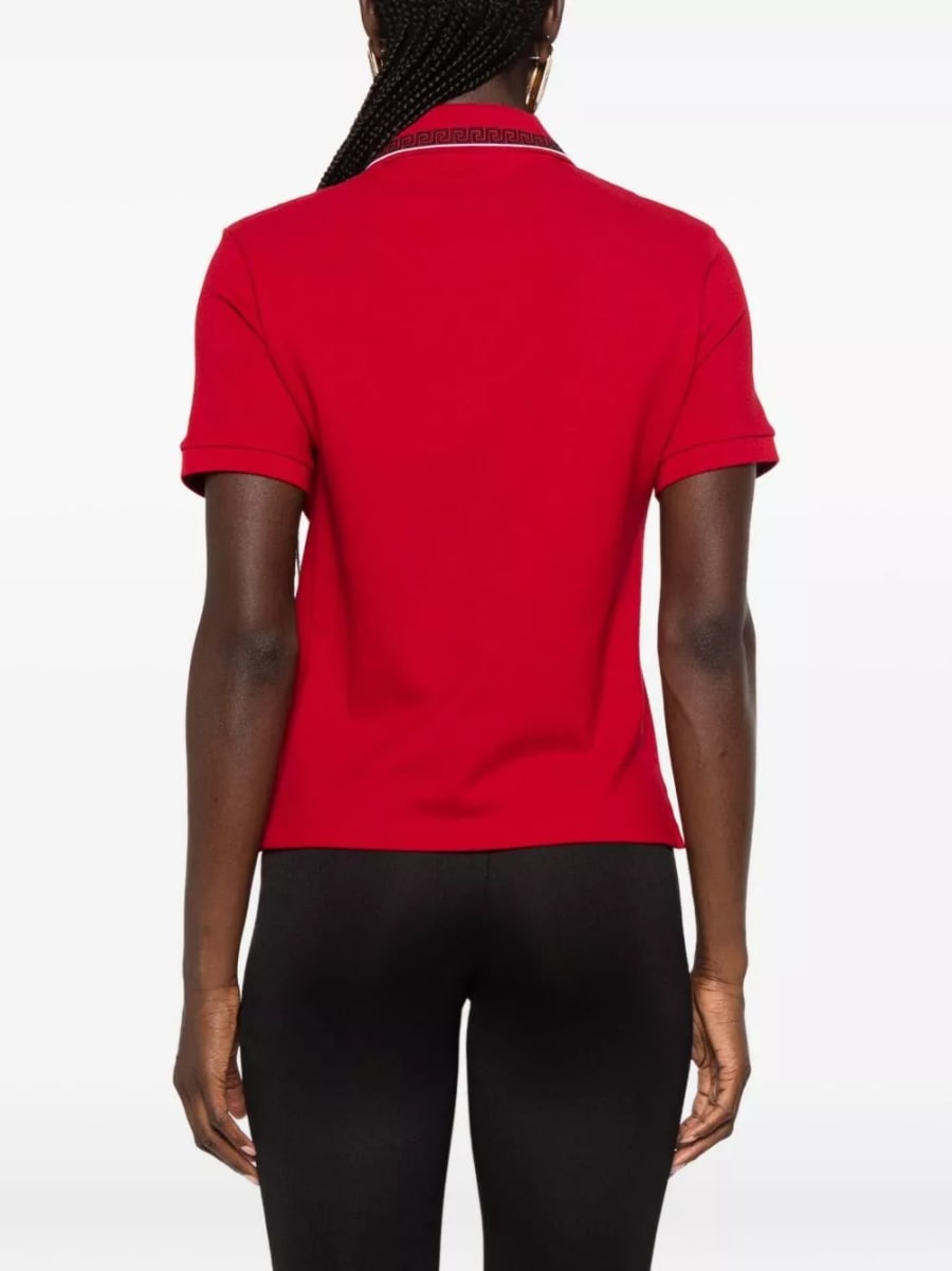 Versace la polo in cotone con logo, view 2