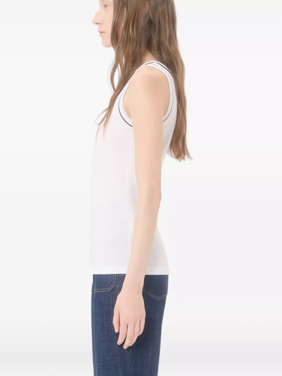 Valentino Top in cotone con logo, view 2