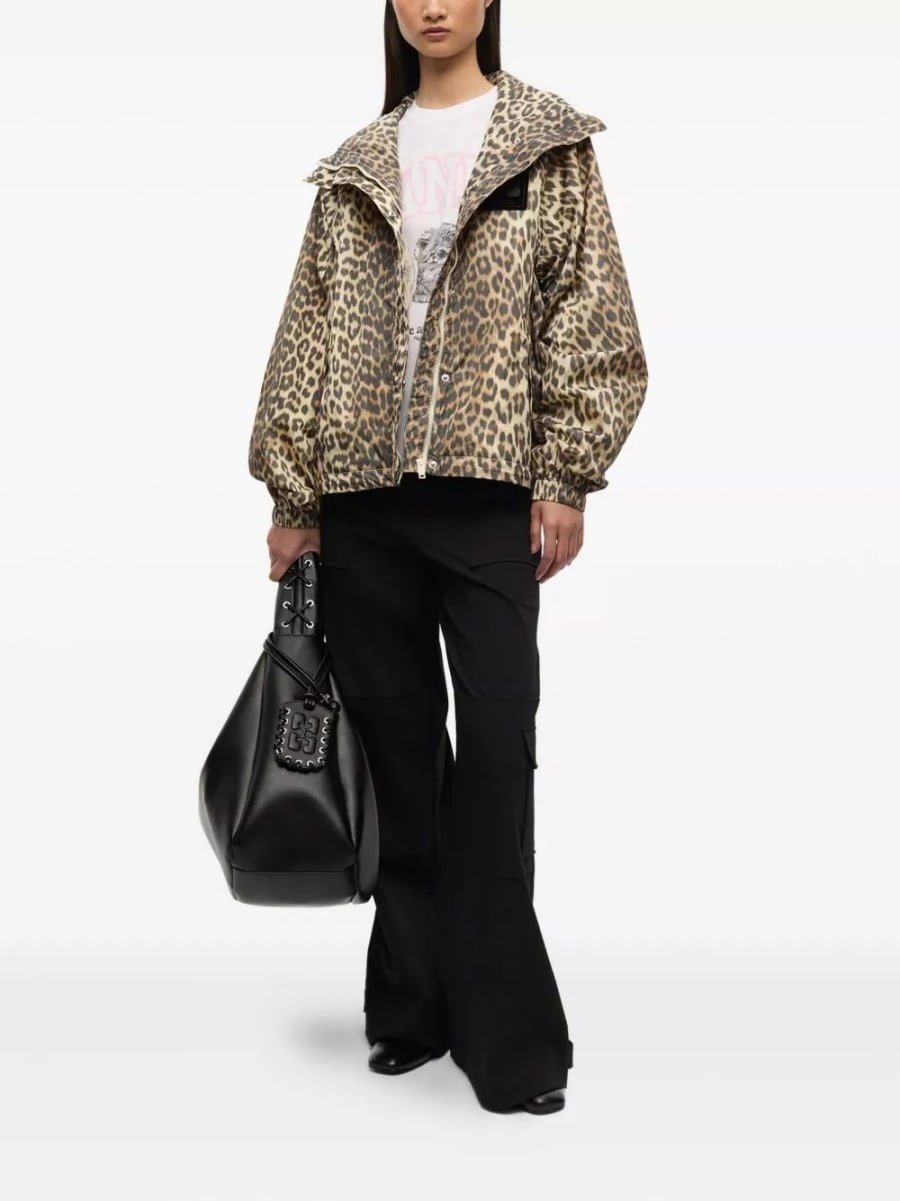 Ganni Giacca blouson in nylon, view 4