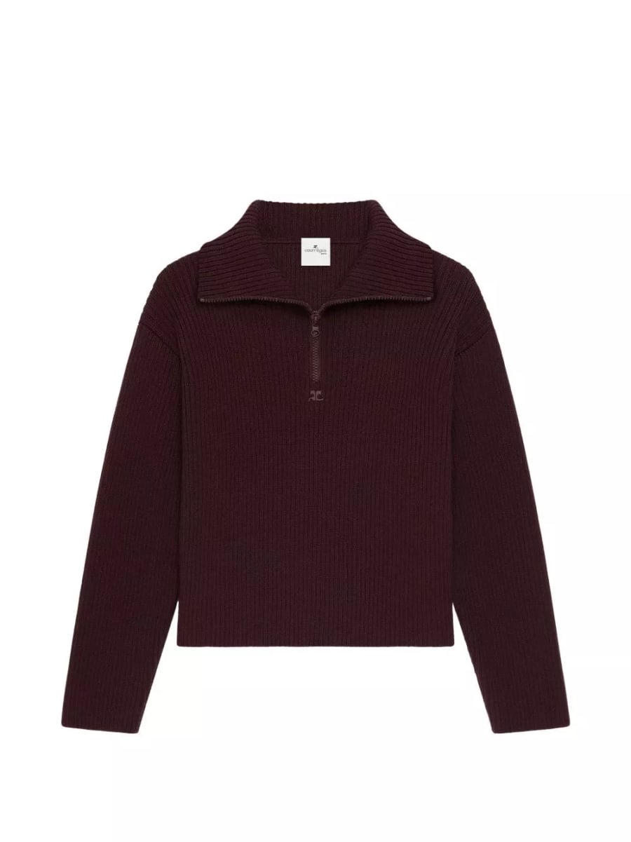 Courrèges Maglione in lana a coste