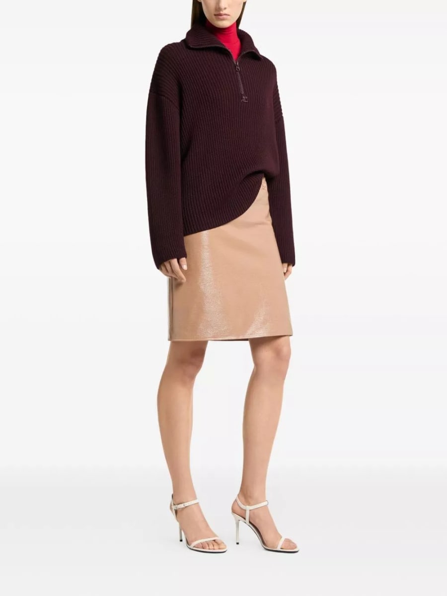 Courrèges Maglione in lana a coste, view 2