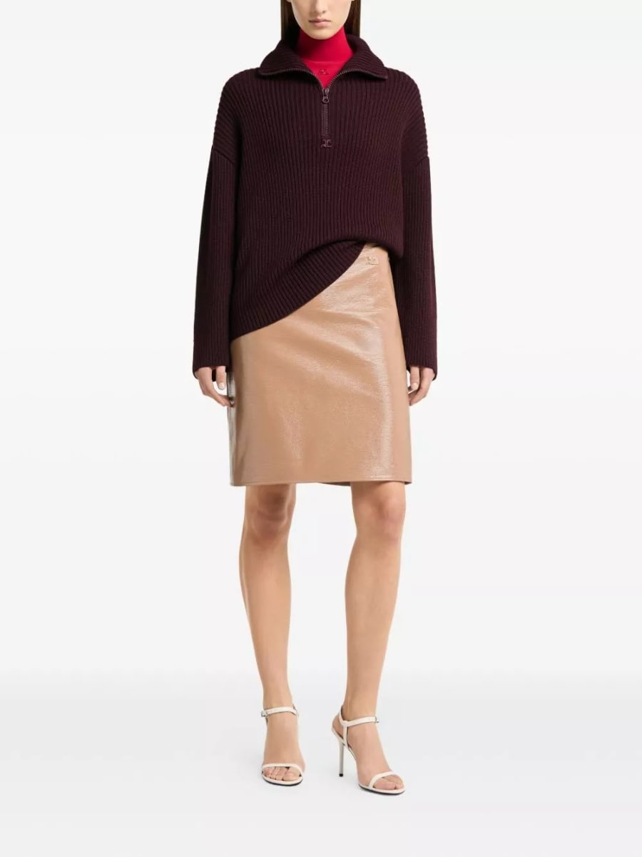 Courrèges Maglione in lana a coste, view 3