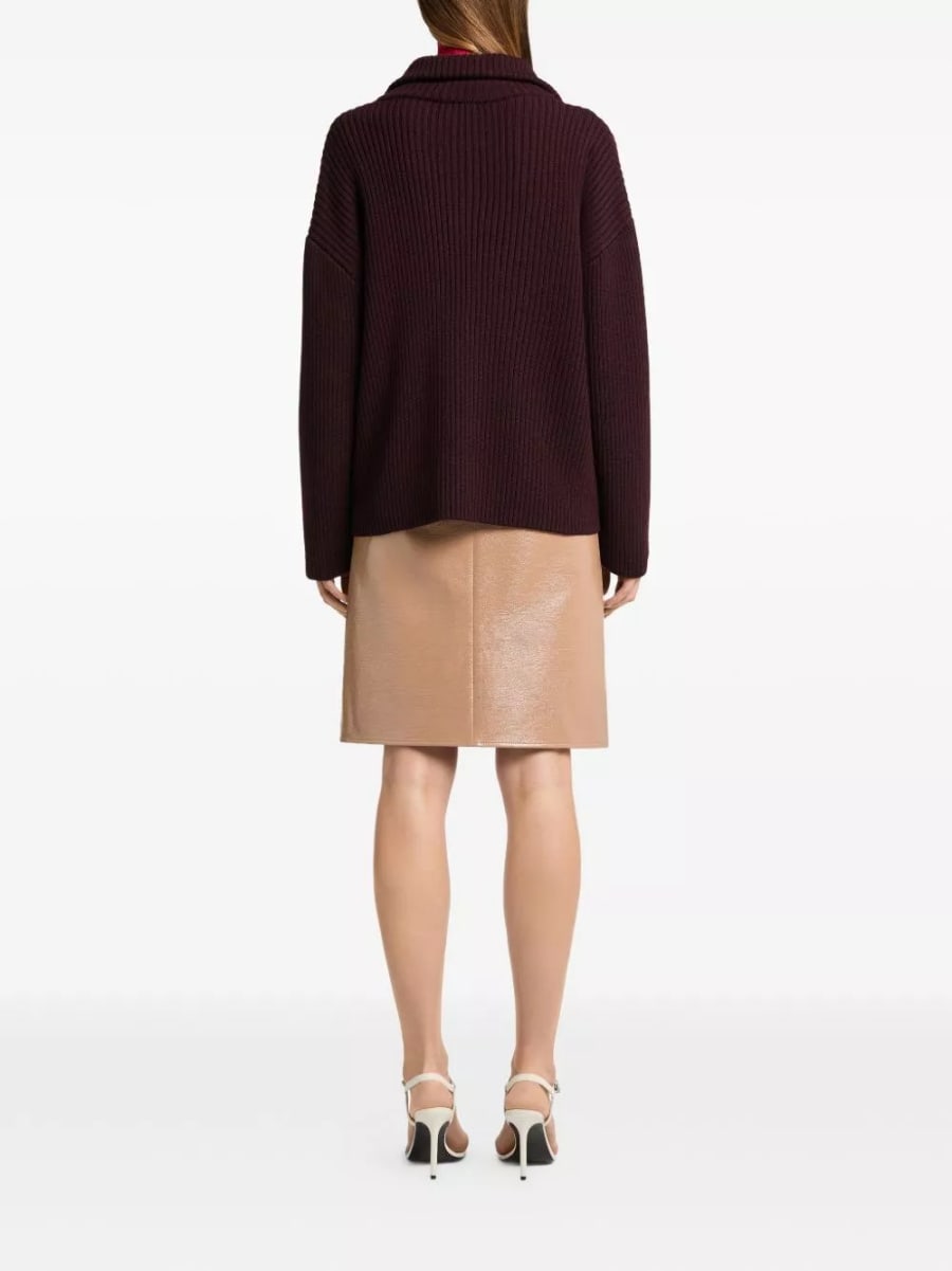 Courrèges Maglione in lana a coste, view 4