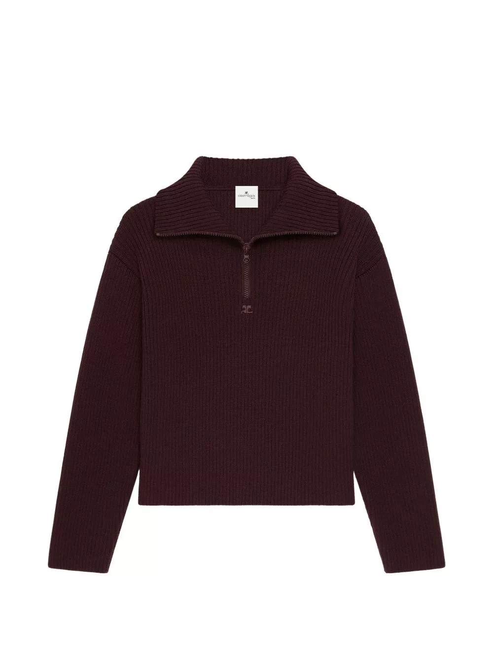 Courrèges Maglione in lana a coste