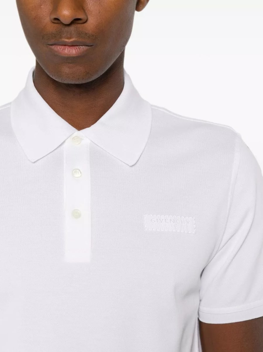 Givenchy la polo in cotone con logo, view 2