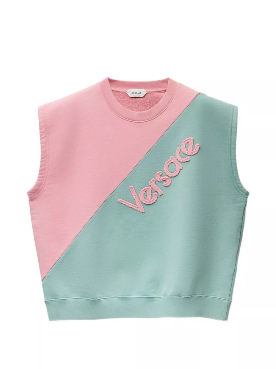 Versace logo canotta in cotone
