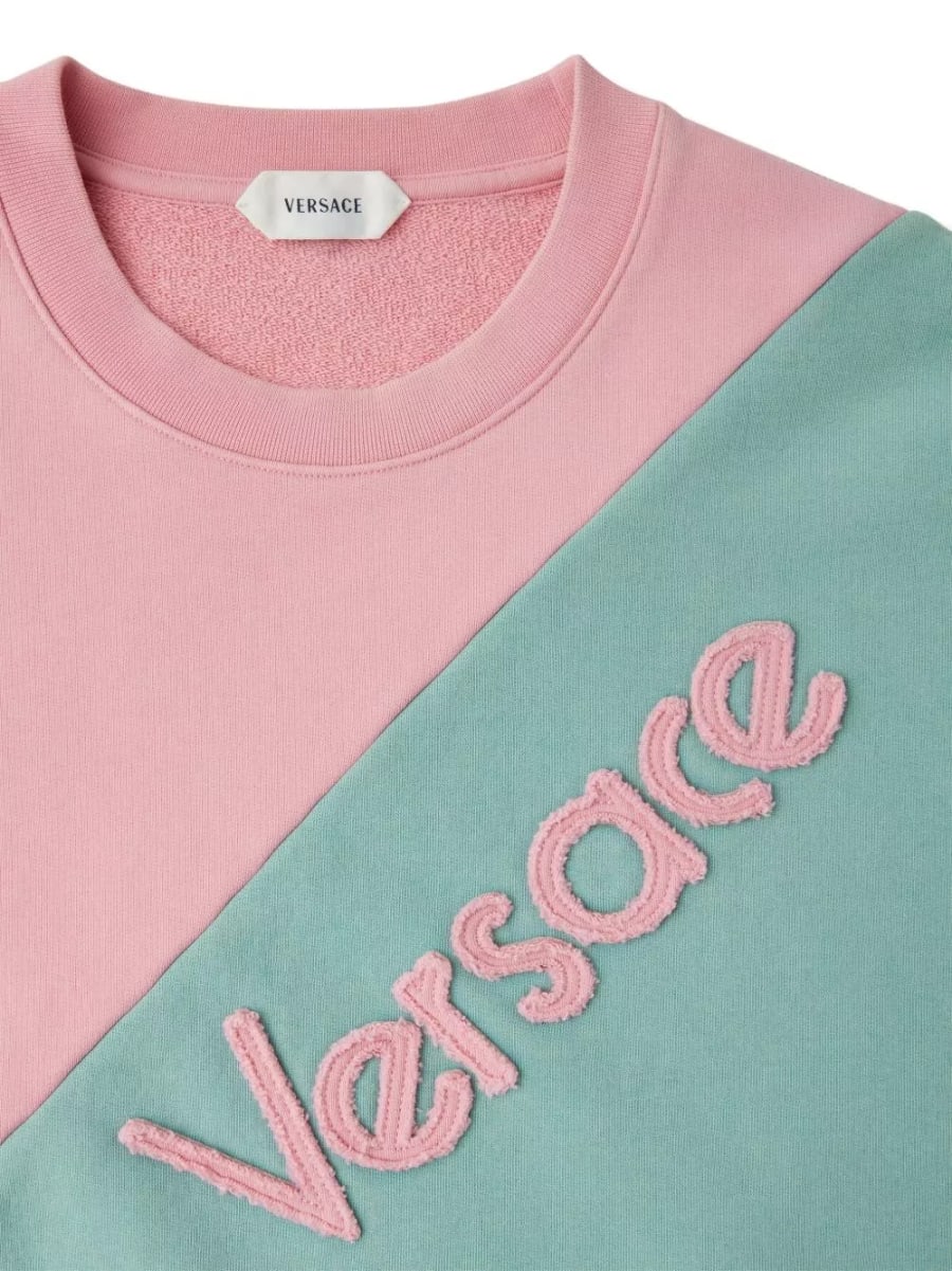 Versace logo canotta in cotone, view 3