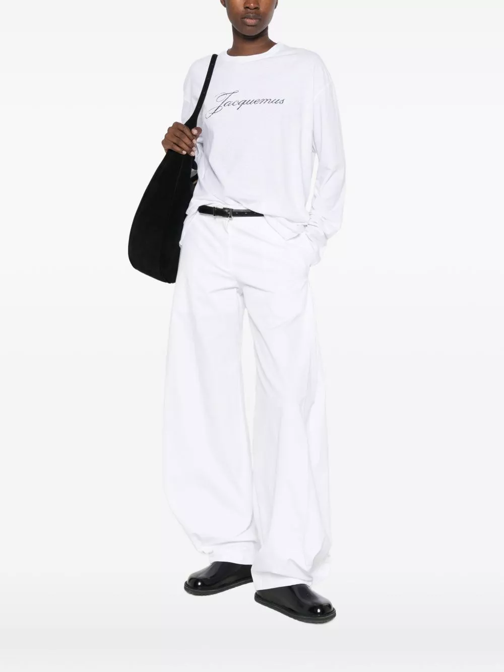 Jacquemus T-shirt in cotone con logo, view 2