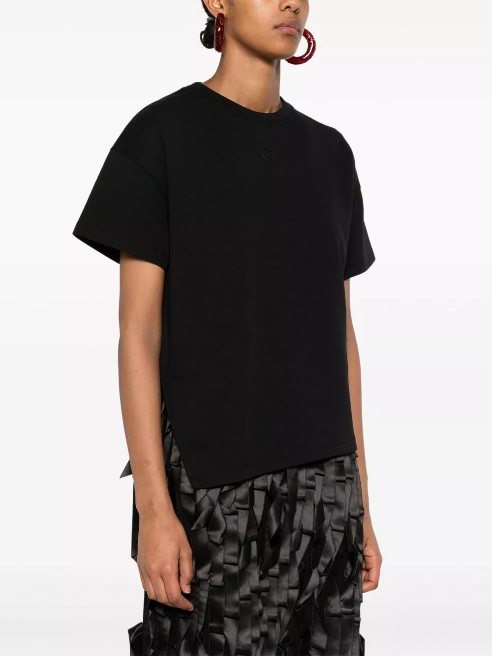 Loewe T-shirt in cotone asimmetrico, view 2