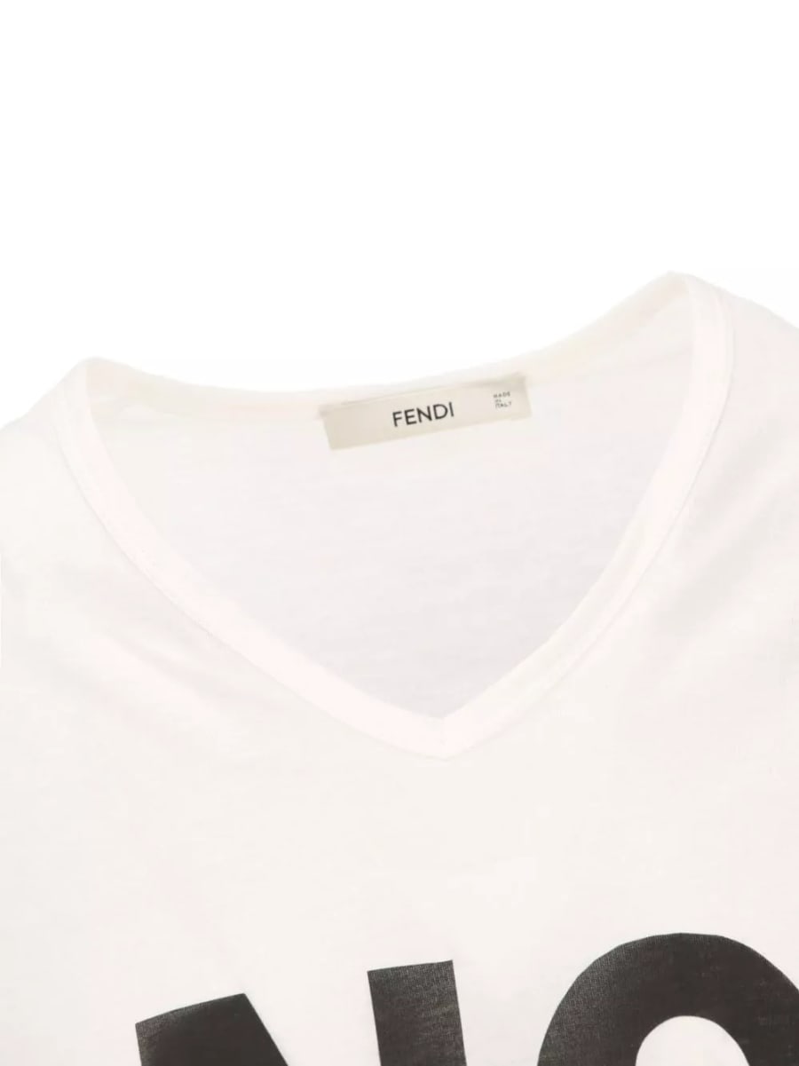 Fendi T-shirt in cotone senza stampa, view 3