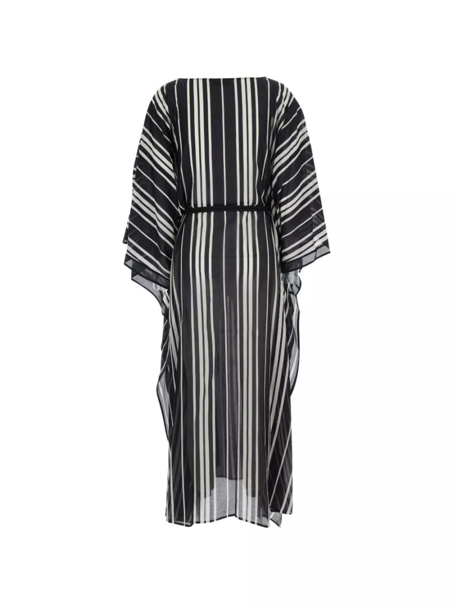 Tory Burch Kaftano in seta a righe, view 2