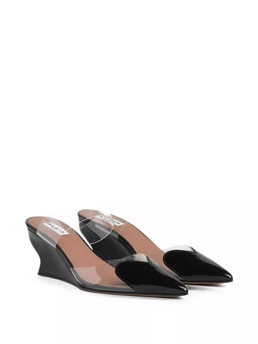 Alaïa Le Coeur wedge mules, view 2