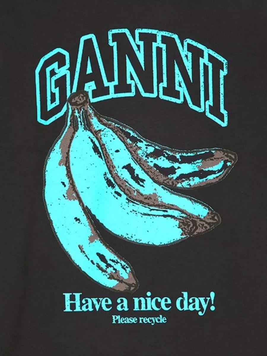 Ganni T-shirt in cotone stampato, view 2