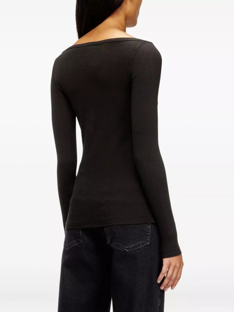 Diesel Top in cotone con logo, view 3