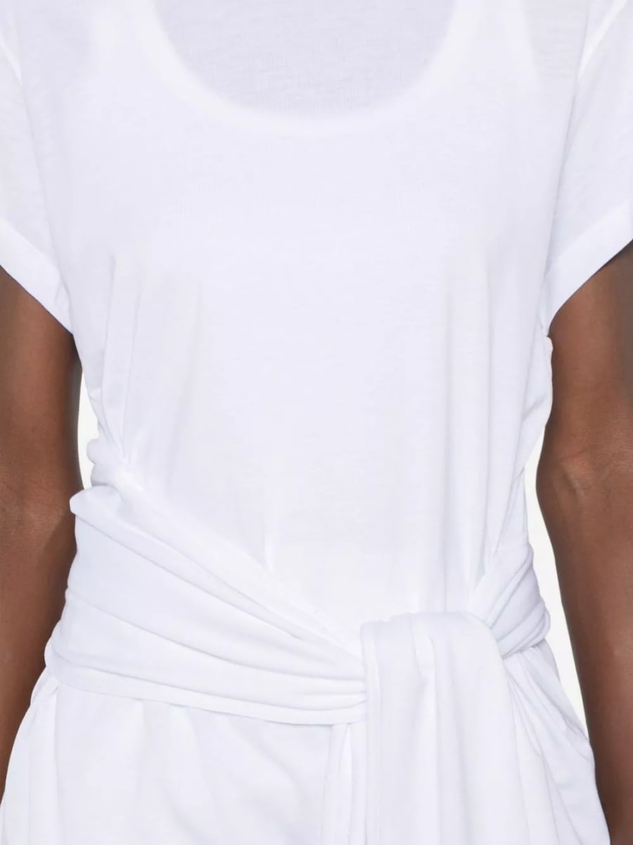 Toteme Top in misto cotone con cintura da annodare, view 2