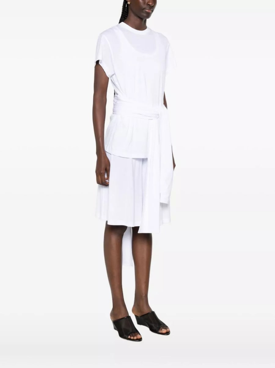 Toteme Top in misto cotone con cintura da annodare, view 5