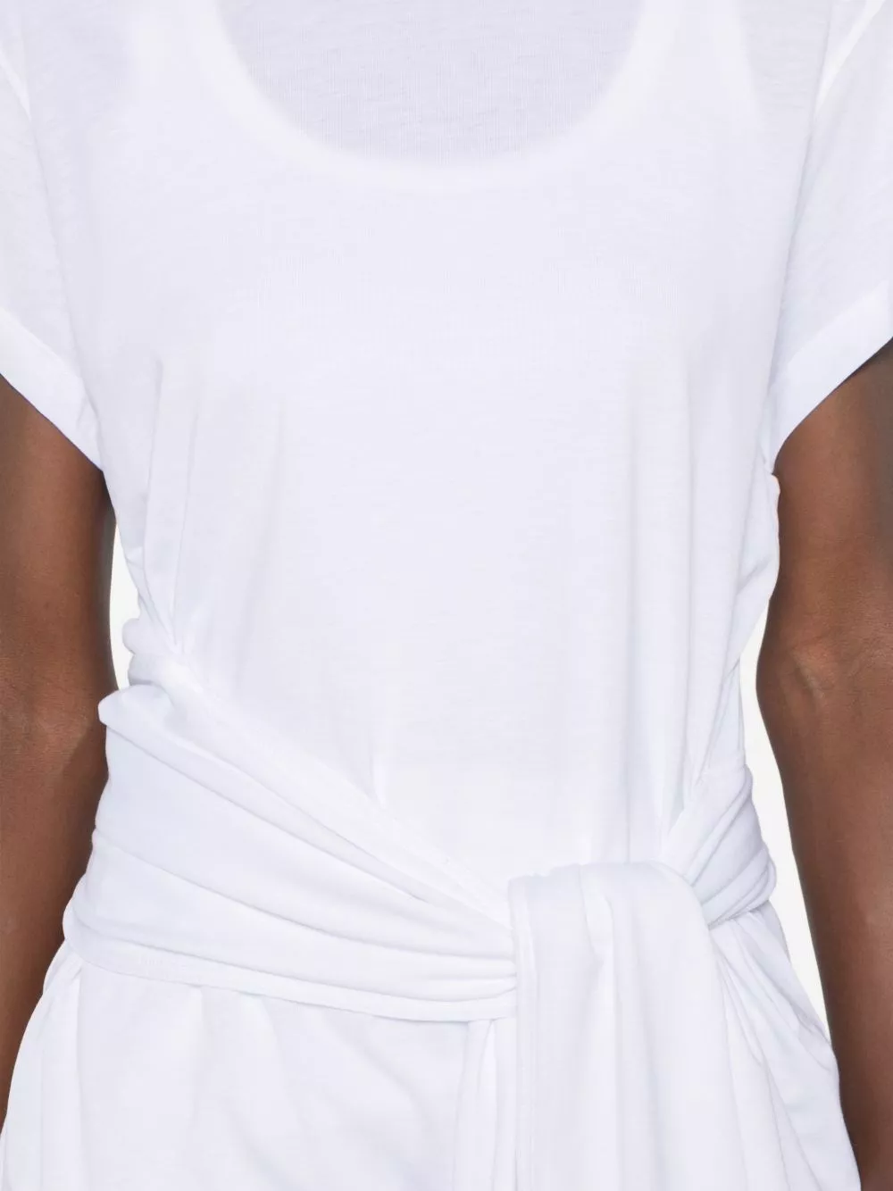 Toteme Top in misto cotone con cintura da annodare, view 2