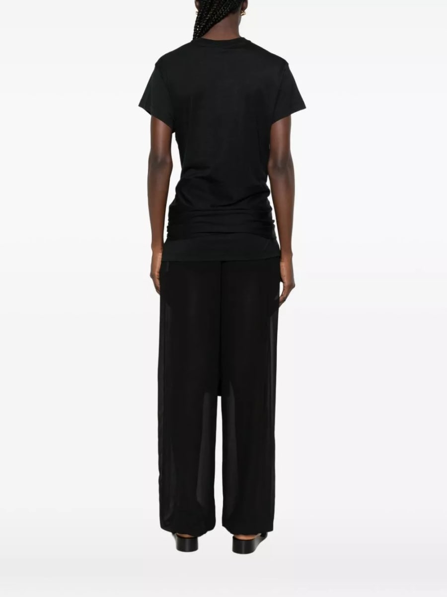 Toteme Top in misto cotone con cintura da annodare, view 3