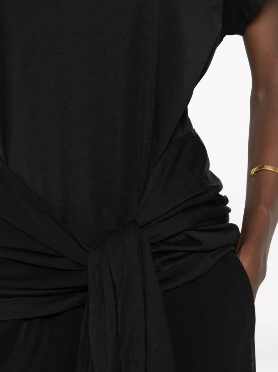 Toteme Top in misto cotone con cintura da annodare, view 4