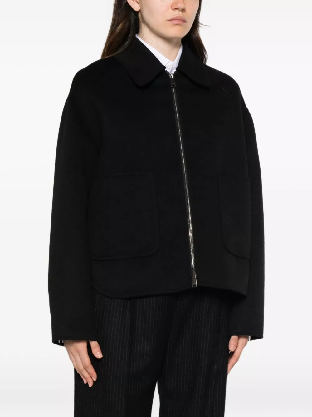 Fendi Giacca blouson in lana FF, view 2