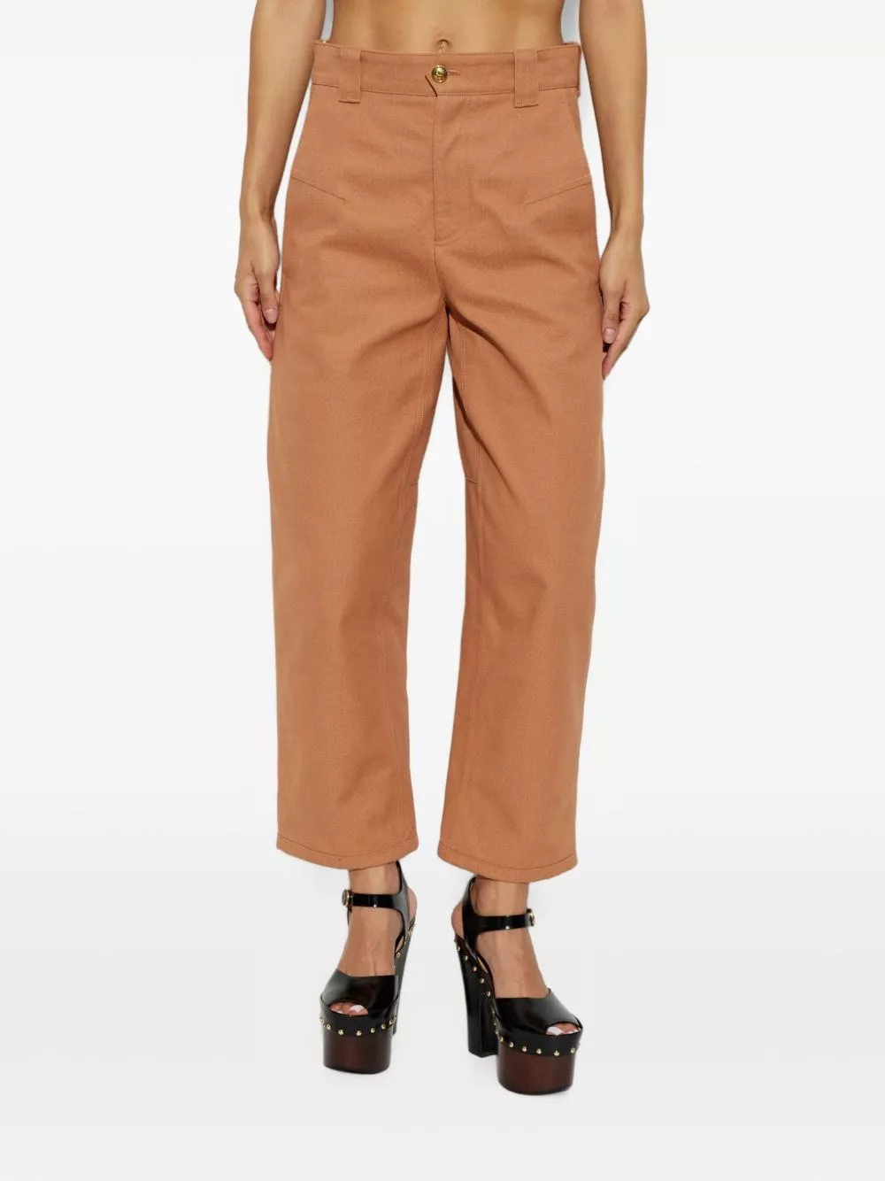 Chloé Pantaloni a barile in cotone