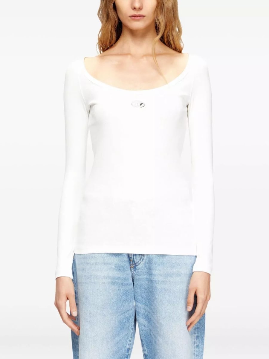 Diesel Top in cotone logo, view 2
