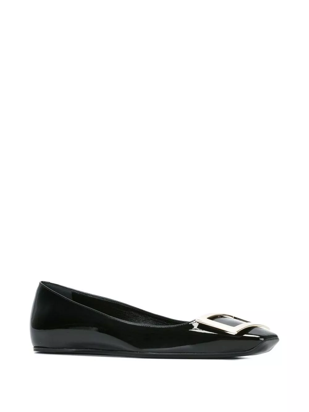 Roger Vivier Ballerine in pelle verniciata Trompette, view 2