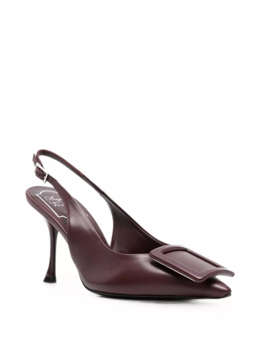 Roger Vivier Pumps slingback in pelle Viv Ville, view 3