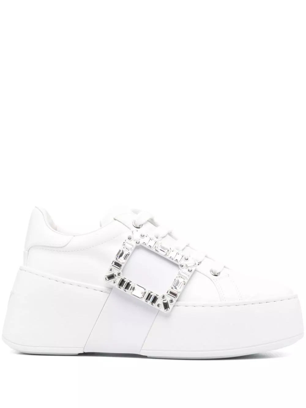 Roger Vivier Sneakers in pelle Strass Viv Skate high