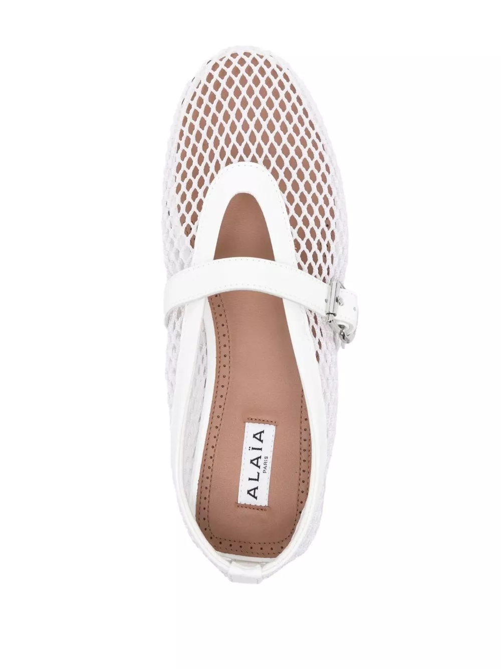 Alaïa Ballerine in pelle a rete, view 2