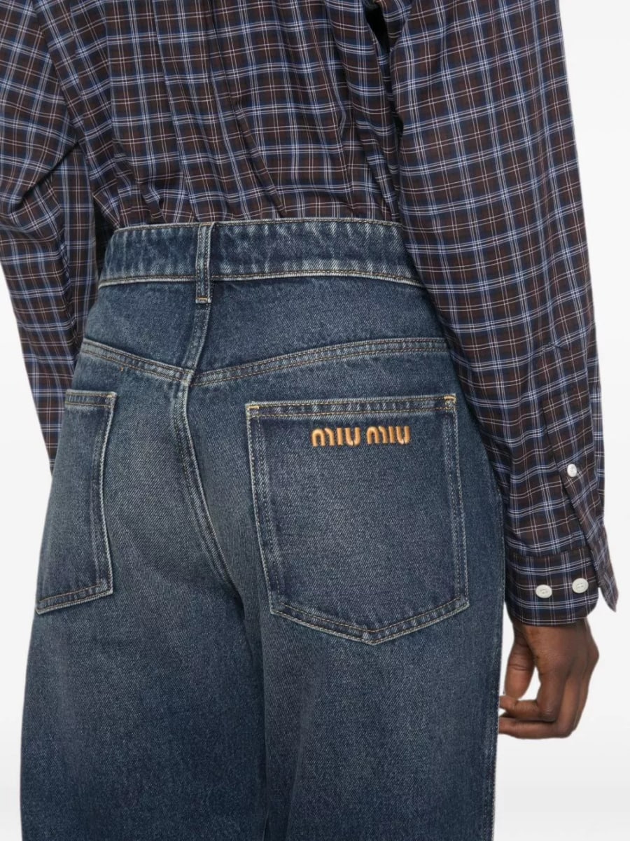 Miu Miu Jeans in denim di cotone, view 2