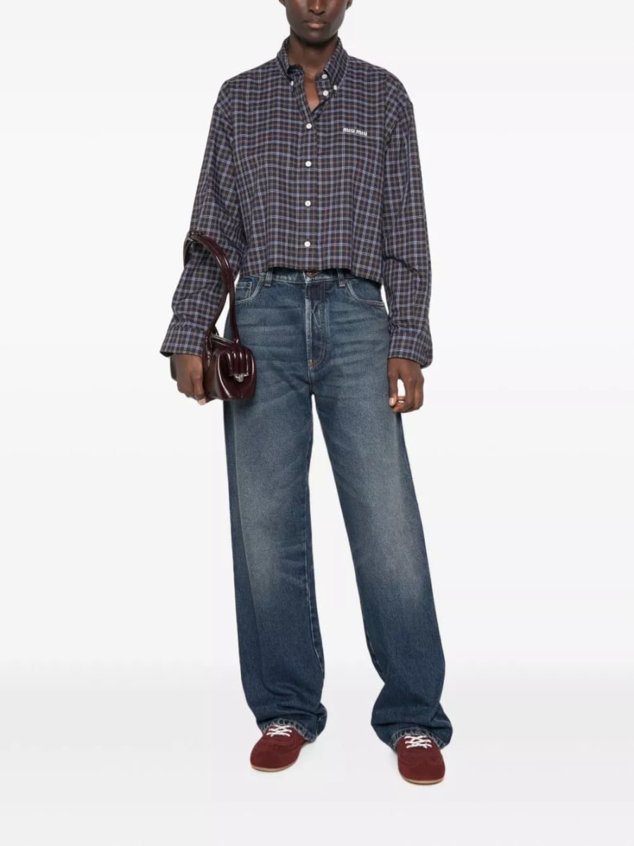 Miu Miu Jeans in denim di cotone, view 3