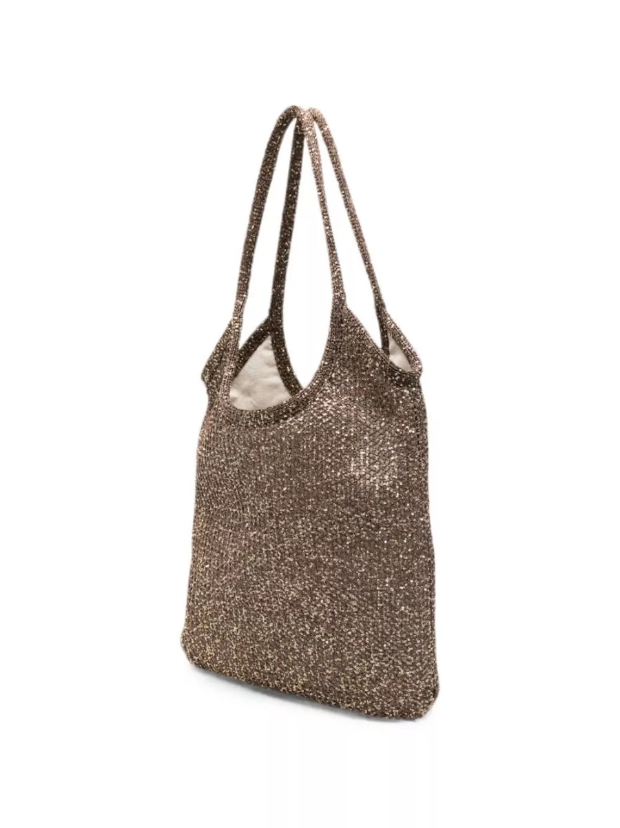 Miu Miu Borsa a spalla in rete con paillettes Ivy, view 5